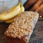 Banana & Walnut Streusel Bread Loaf Cake 